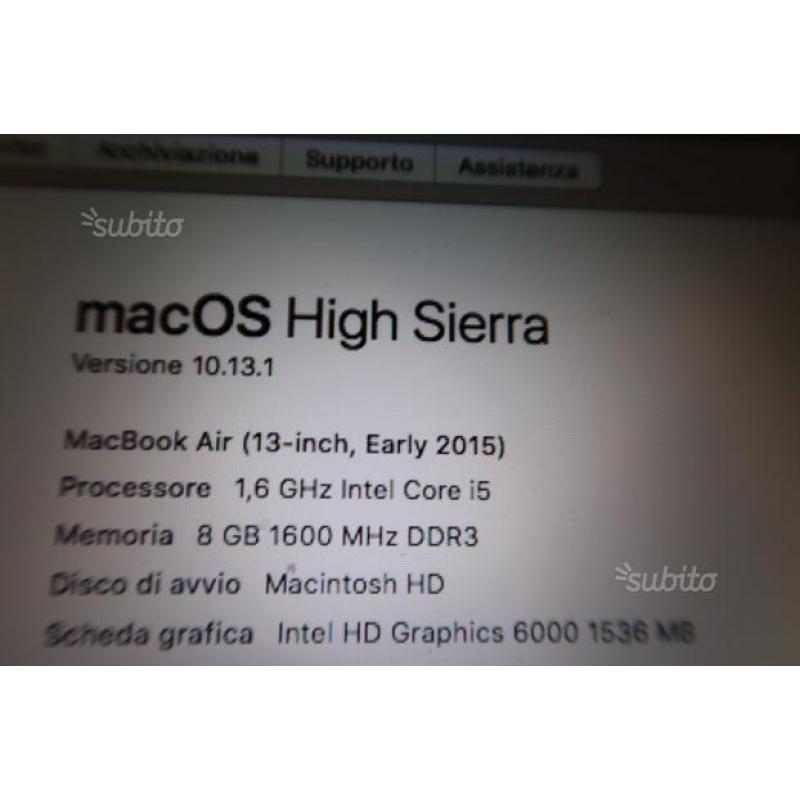 MacBook Air 13 2015 8gb 128ssd